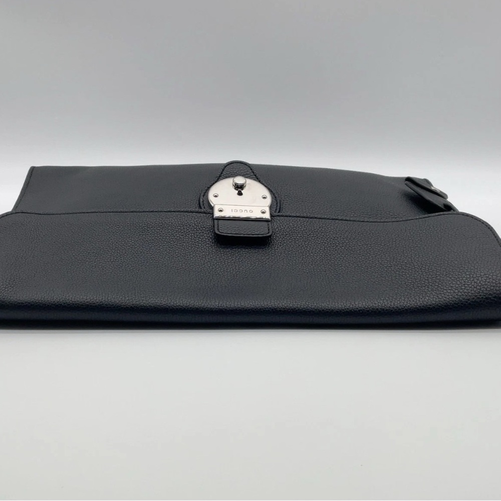 Auth GUCCI Leather Black Clutch Bag/Briefcase 🔥EUC Condition w/ key & dustbag - Picture 6 of 17
